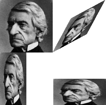 Images of William Barton Rogers, founder and first president of MIT, painted with respect to the same four frames as in figure 2.10 (original image reprinted with the permission of the MIT Museum).